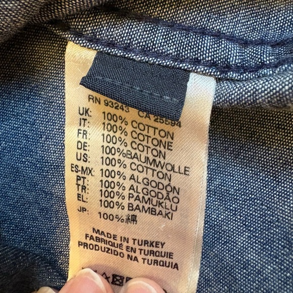 Diesel Denim Sleeveless Western Cotton Shirt Blue Button Down women's size Small - Picture 5 of 9